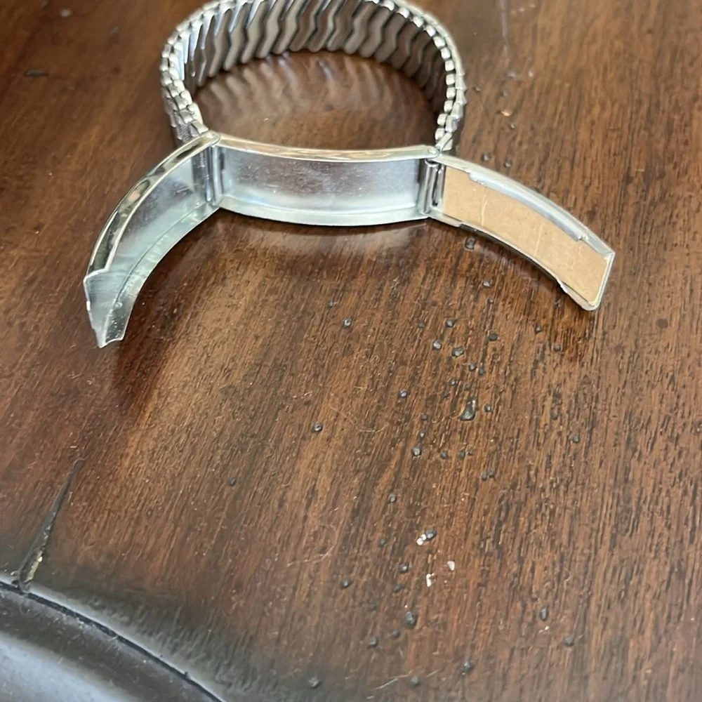 Vintage Silver Men's According Expandable Bracelet Monogram Joe  70s